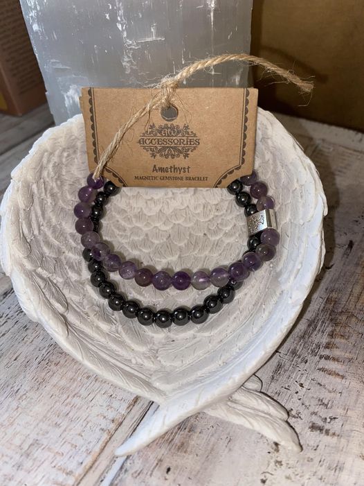 Amethyst magnetic bracelet