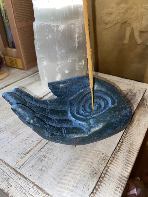 Hand Incense Holder in blue - Fertility