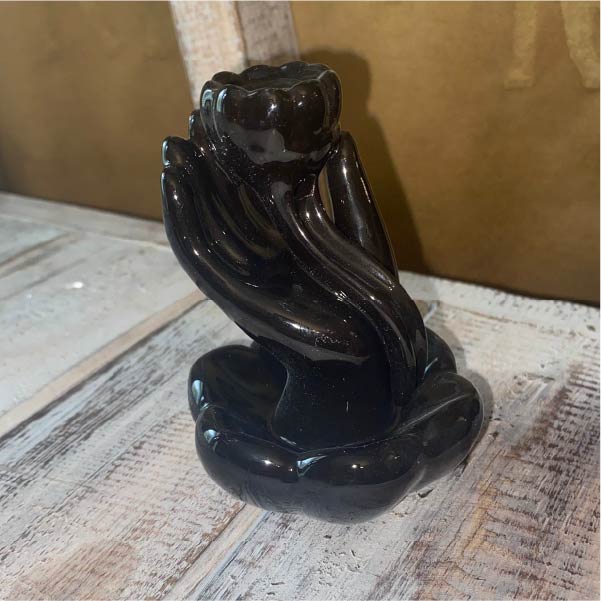 Hand and Lotus Flower Back Flow Incense Burner