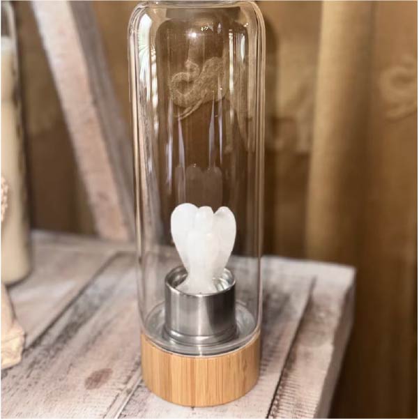 Clear Quartz Angel Water Bottle