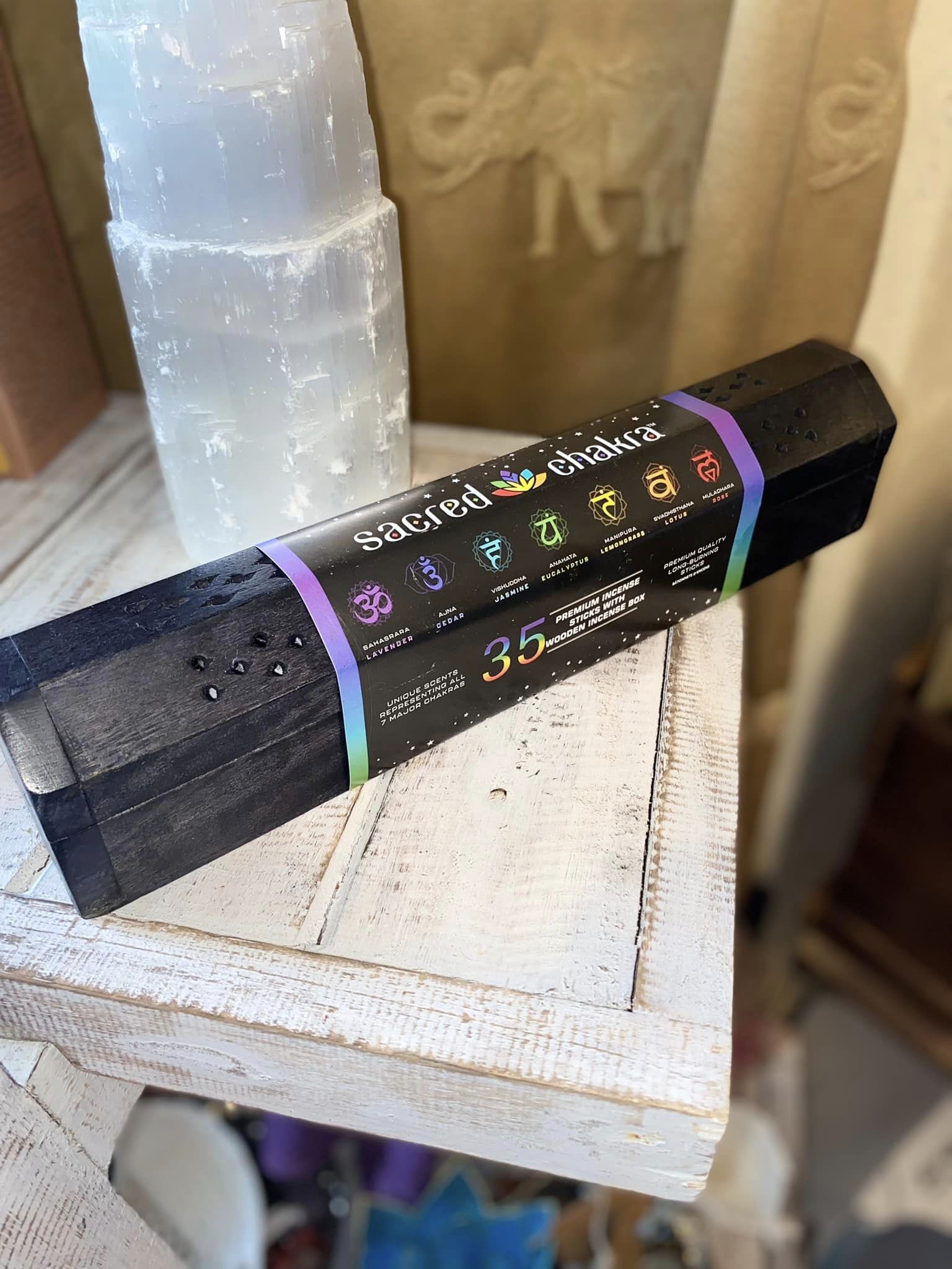 Sacred chakra incense stick box