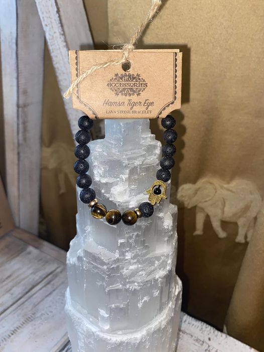 Essential Oil Lava Stone & Tigers Eye Bracelet