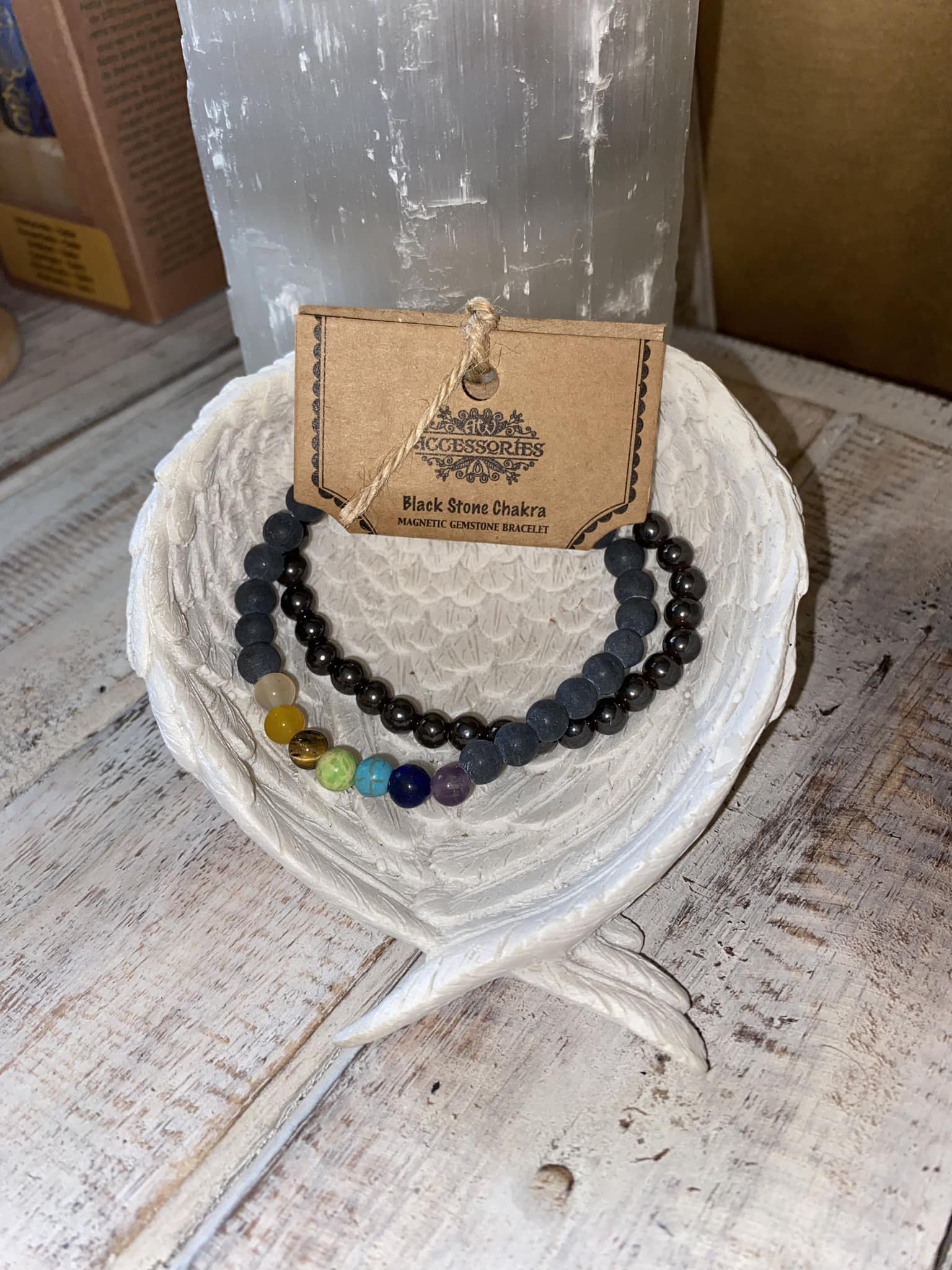 Black Stone Chakra Magnetic Bracelet