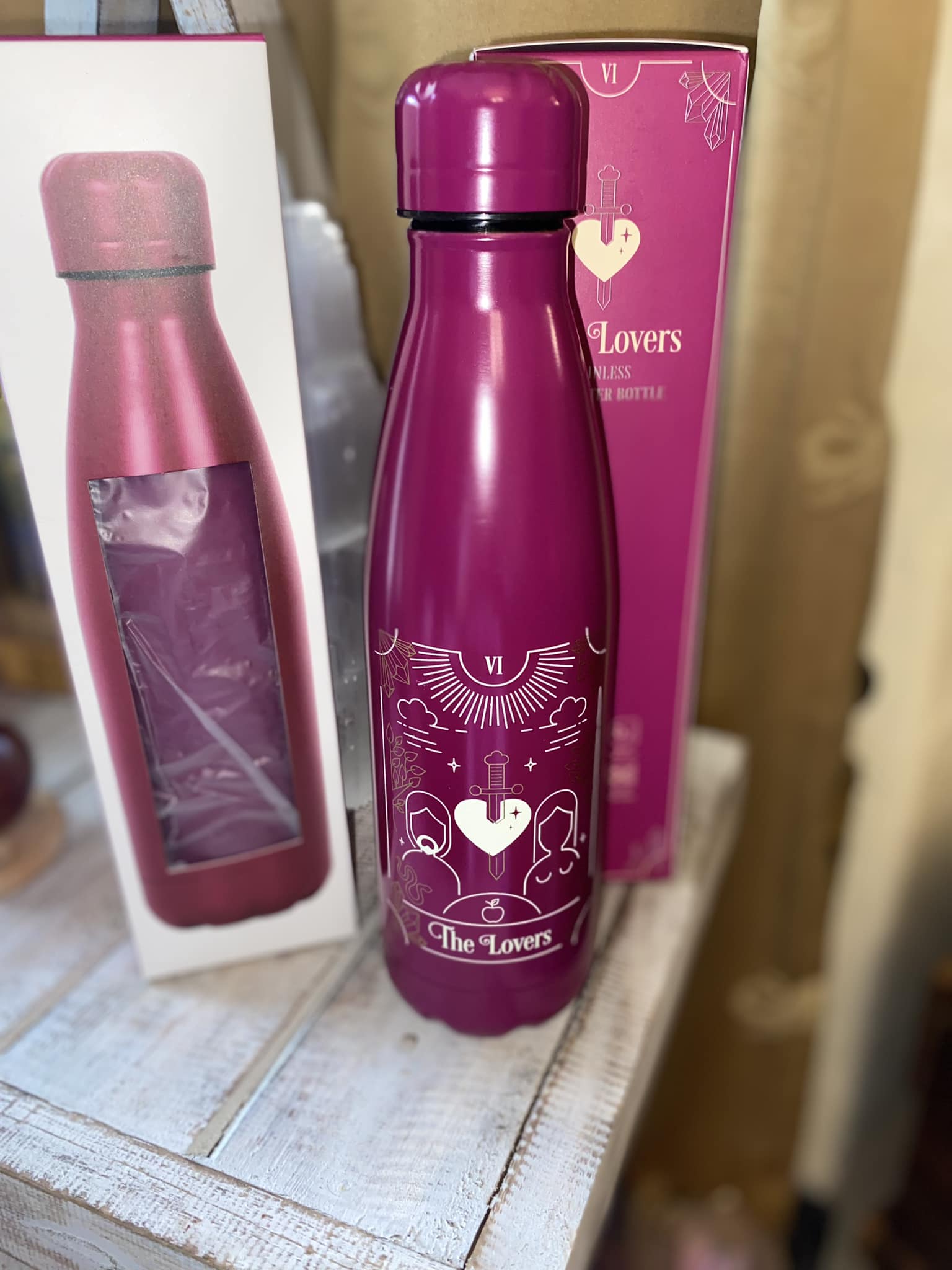 The Lovers Tarot Metal Water Bottle