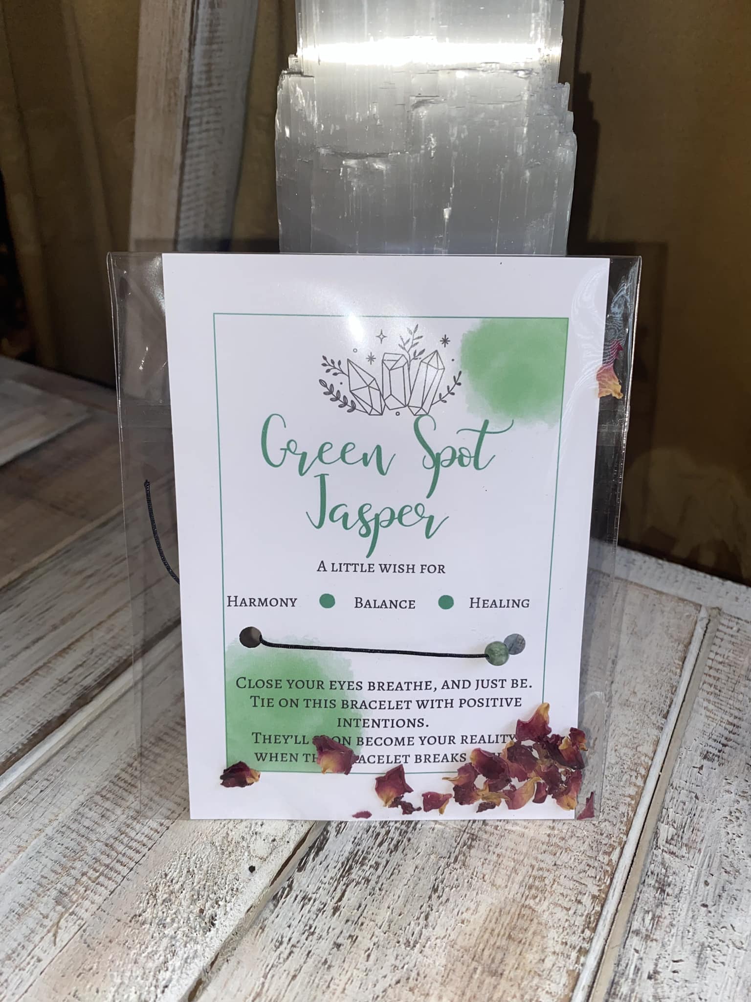Green Spot Jasper Wish Bracelet